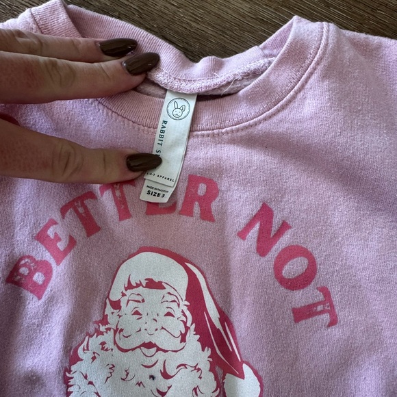 Better not Pout 4T pink Santa sweater - Picture 2 of 5